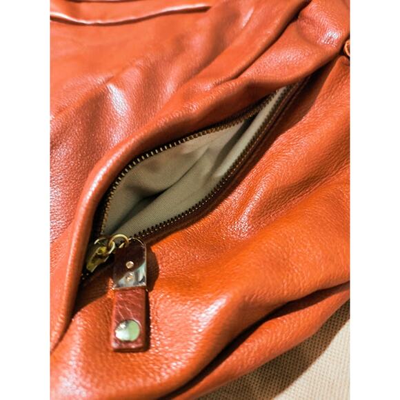 Elliott Lucca Large Soft Leather Bag with Braided Handles, Brown/Gold - Picture 6 of 10